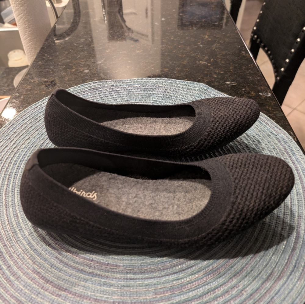 Allbirds Tree breezers Black Charcoal Knit Flats Size 7w